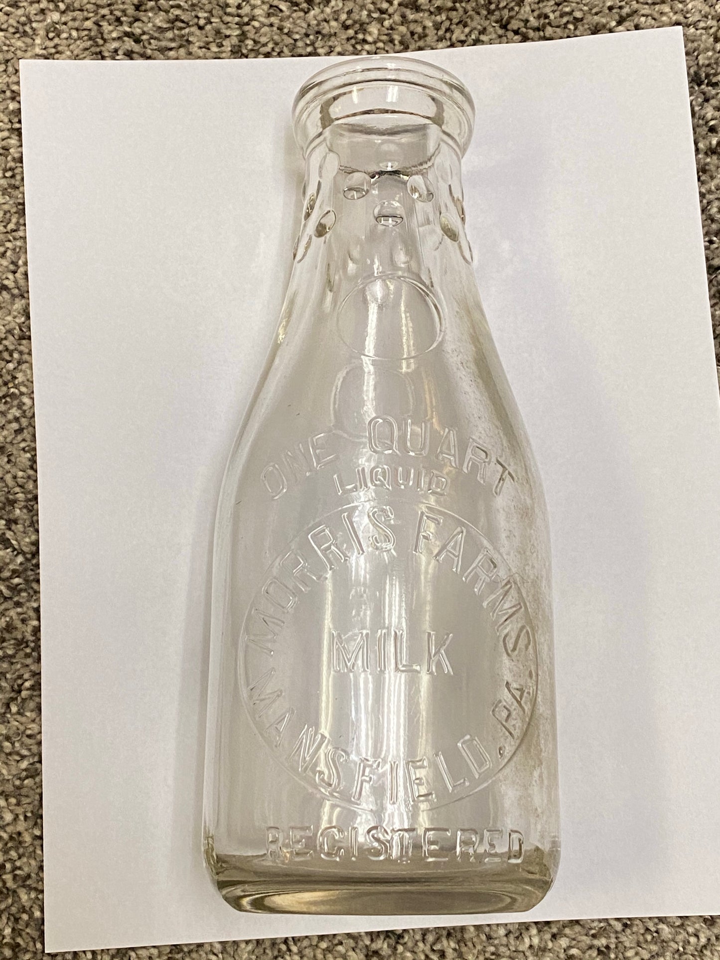 MORRIS FARMS - MANSFIELD PA - Milk Bottle