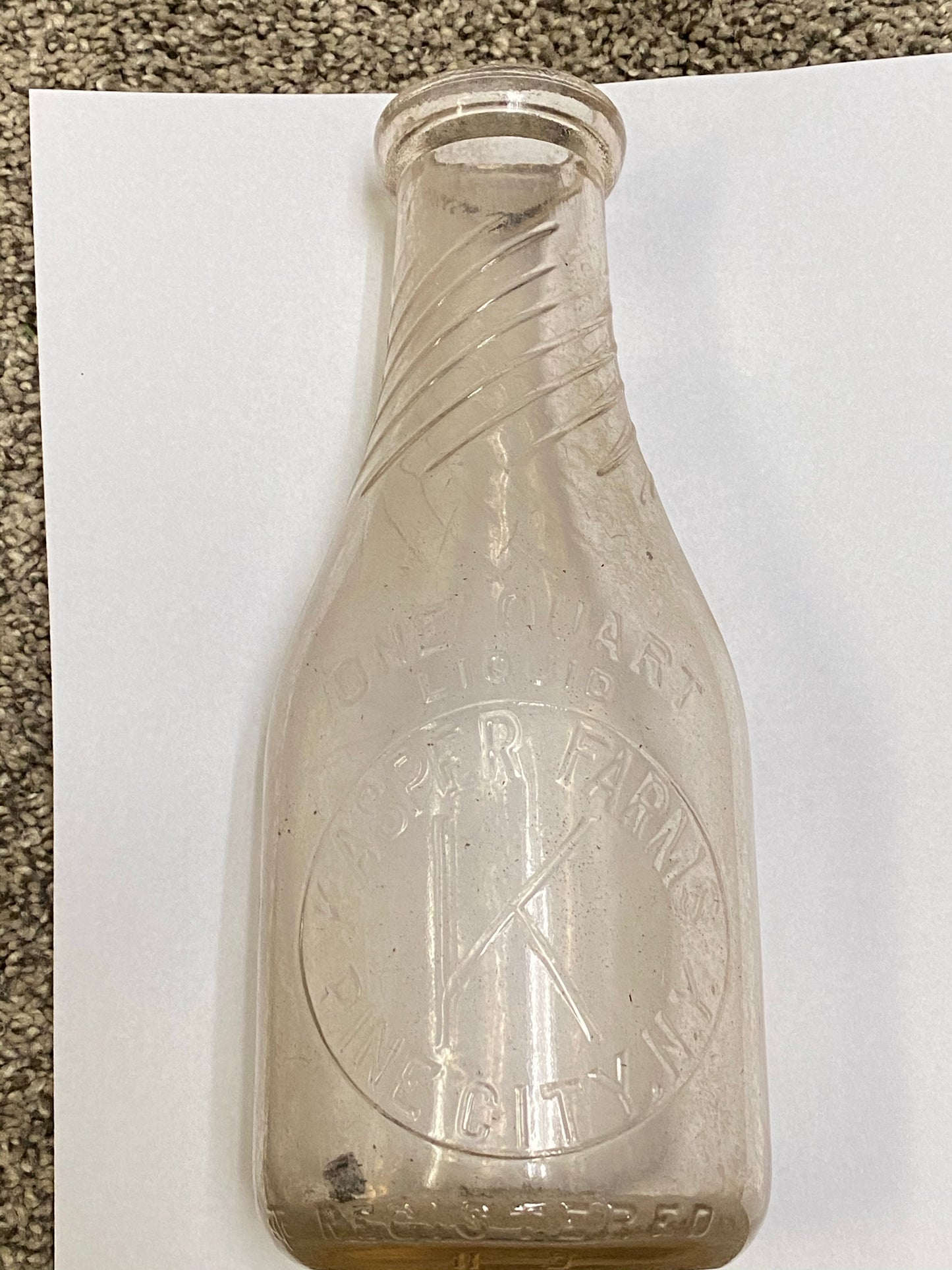 KASPER FARMS - PINE CITY, NY - Milk Bottle